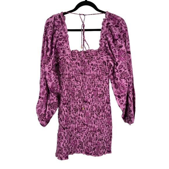 Free People Dress Azalea combo smock it to me minidress Small S - Picture 6 of 9